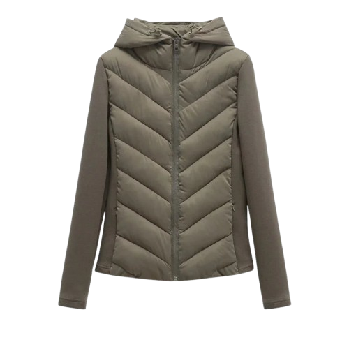 ETJ Women's Patchwork Hooded Jacket Velt UK | SALE