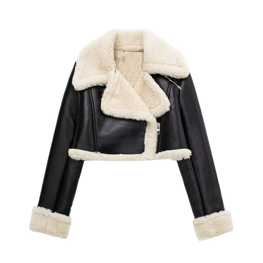 Willshela Women Fashion Solid Front Zipper Jackets Vintage Lapel Neck Long Sleeves Female Chic Lady Outfits Velt UK | SALE