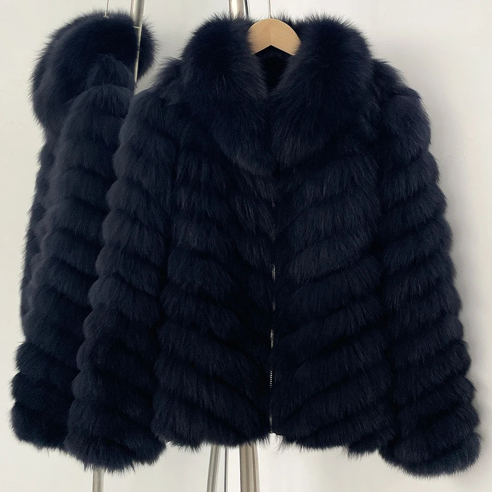 MENINA 2025 New Winter Clothing Women Natural Fox Fur Jacket Fashion Warm Real Fur Coat Long Sleeve Luxury Style Streetwear Lady Velt UK | SALE