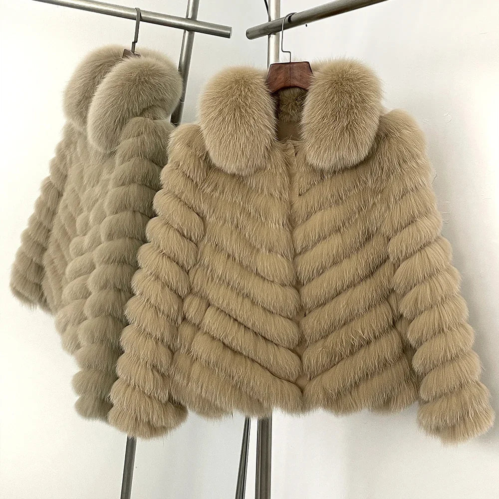 MENINA 2025 New Winter Clothing Women Natural Fox Fur Jacket Fashion Warm Real Fur Coat Long Sleeve Luxury Style Streetwear Lady Velt UK | SALE