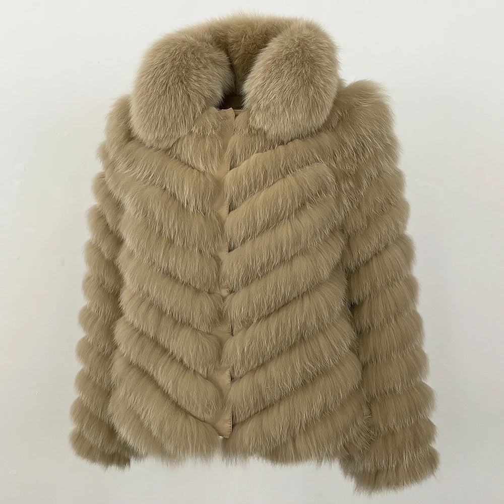 MENINA 2025 New Winter Clothing Women Natural Fox Fur Jacket Fashion Warm Real Fur Coat Long Sleeve Luxury Style Streetwear Lady Velt UK | SALE