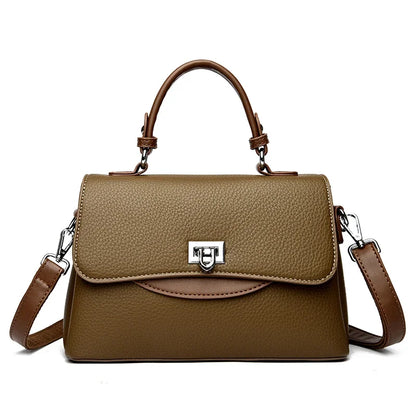 Luxury Large Capacity Multilayer Shoulder Messenger Bag High Quality Leather Handbag Women Designer Crossbody Sac Female Tote