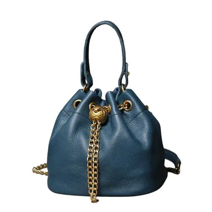 Elegant Leather Chain Bucket Bag for Women - Velt UK | SALE