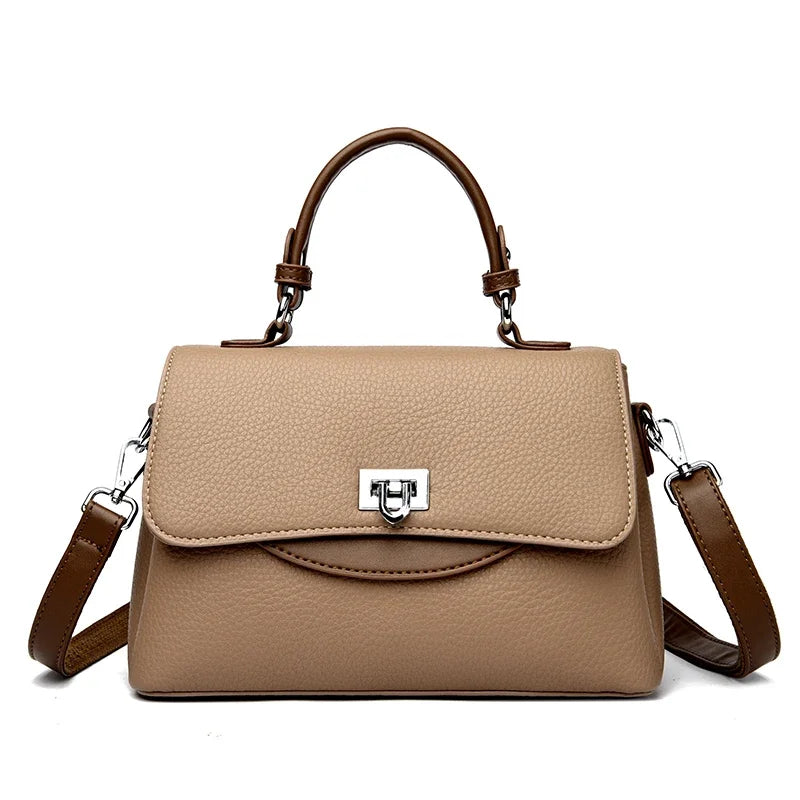 Luxury Large Capacity Multilayer Shoulder Messenger Bag High Quality Leather Handbag Women Designer Crossbody Sac Female Tote