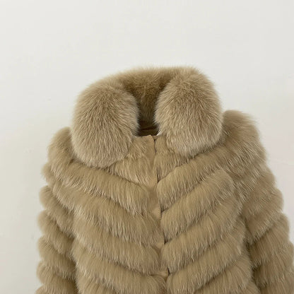 MENINA 2025 New Winter Clothing Women Natural Fox Fur Jacket Fashion Warm Real Fur Coat Long Sleeve Luxury Style Streetwear Lady Velt UK | SALE