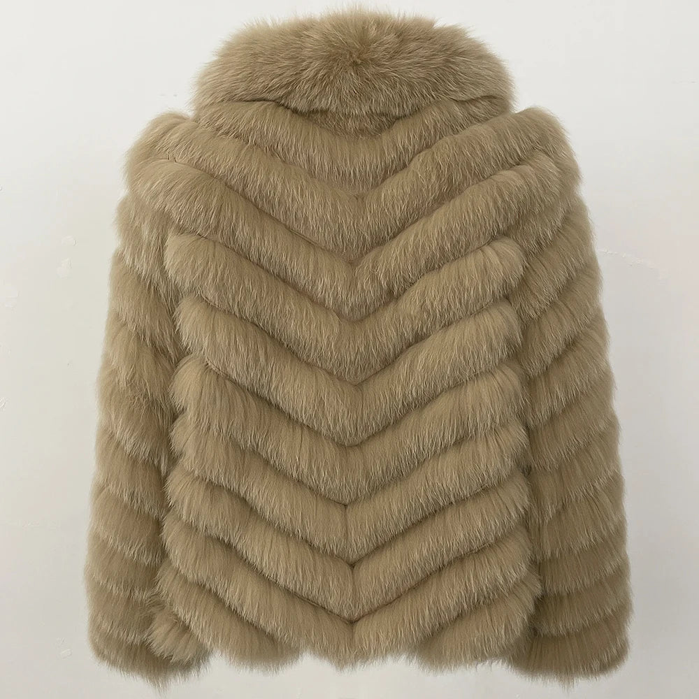 MENINA 2025 New Winter Clothing Women Natural Fox Fur Jacket Fashion Warm Real Fur Coat Long Sleeve Luxury Style Streetwear Lady Velt UK | SALE