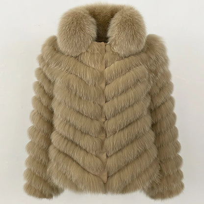 MENINA 2025 New Winter Clothing Women Natural Fox Fur Jacket Fashion Warm Real Fur Coat Long Sleeve Luxury Style Streetwear Lady Velt UK | SALE