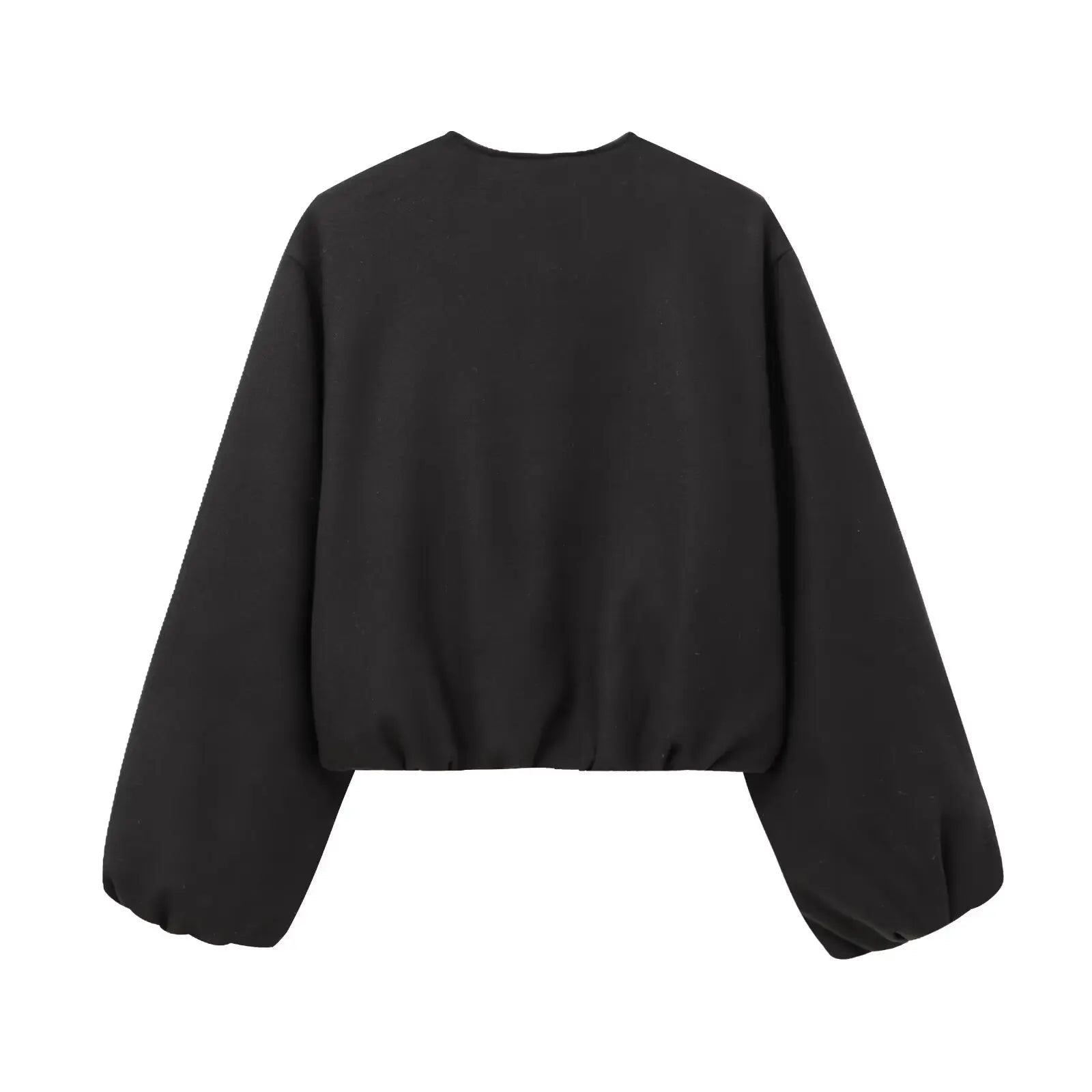 MUJER Black Bomber Jackets for Women Zipper Varsity Jackets Women Soft Cropped Jackets Woman 2025 Long Sleeve Winter Coat Female Velt UK | SALE