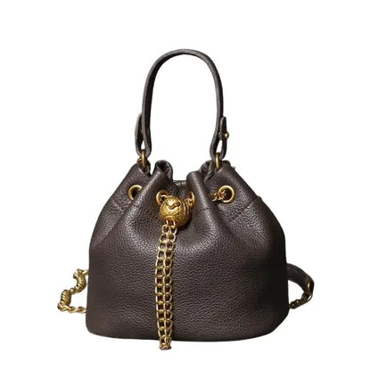 Elegant Leather Chain Bucket Bag for Women - Velt UK | SALE
