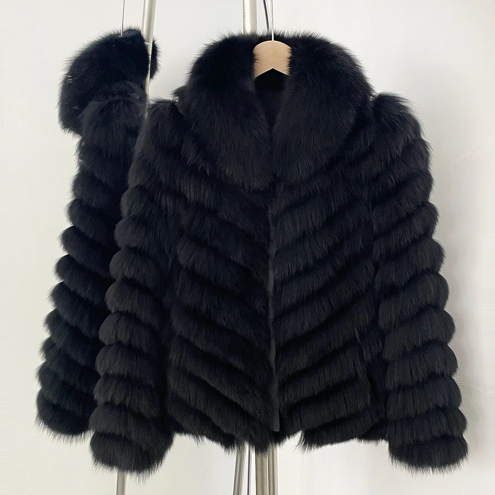 MENINA 2025 New Winter Clothing Women Natural Fox Fur Jacket Fashion Warm Real Fur Coat Long Sleeve Luxury Style Streetwear Lady Velt UK | SALE