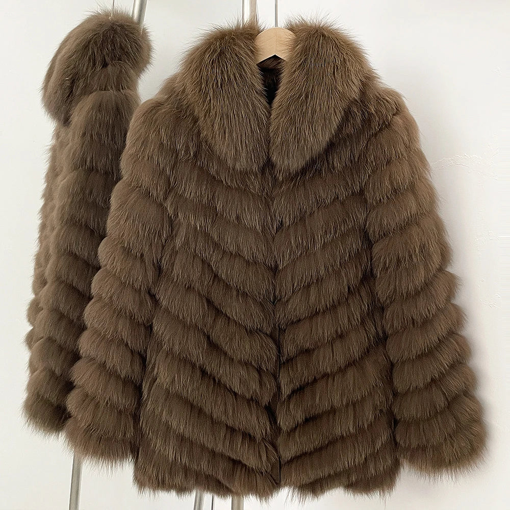 MENINA 2025 New Winter Clothing Women Natural Fox Fur Jacket Fashion Warm Real Fur Coat Long Sleeve Luxury Style Streetwear Lady Velt UK | SALE