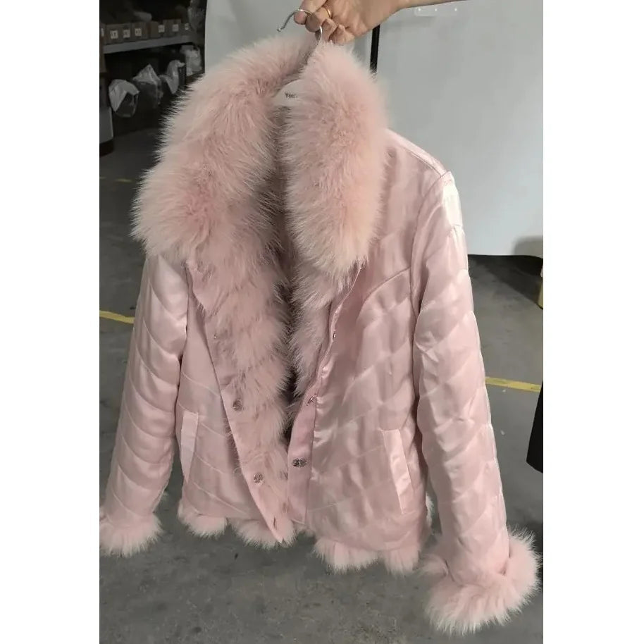 MENINA 2025 New Winter Clothing Women Natural Fox Fur Jacket Fashion Warm Real Fur Coat Long Sleeve Luxury Style Streetwear Lady Velt UK | SALE