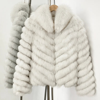 MENINA 2025 New Winter Clothing Women Natural Fox Fur Jacket Fashion Warm Real Fur Coat Long Sleeve Luxury Style Streetwear Lady Velt UK | SALE