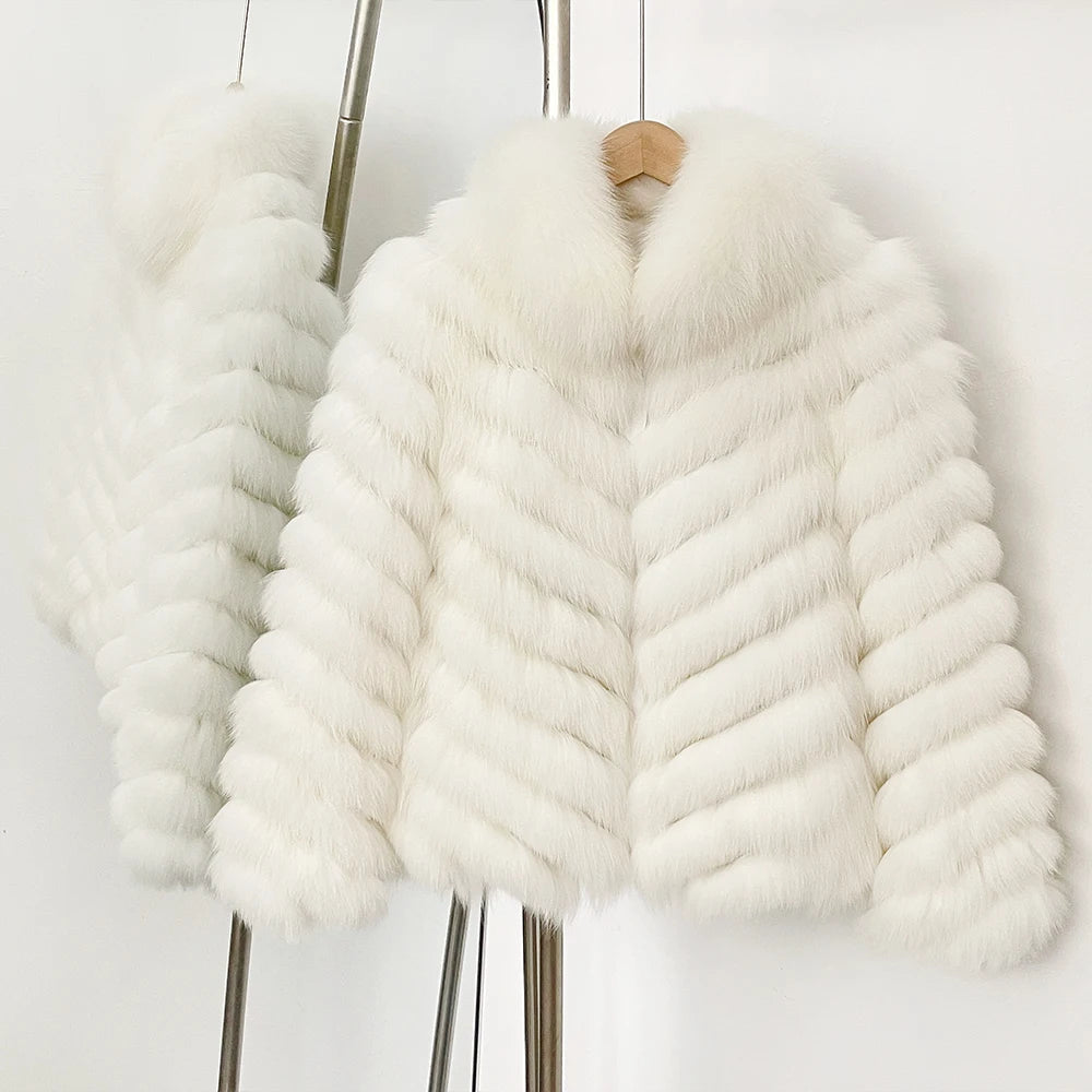 MENINA 2025 New Winter Clothing Women Natural Fox Fur Jacket Fashion Warm Real Fur Coat Long Sleeve Luxury Style Streetwear Lady Velt UK | SALE