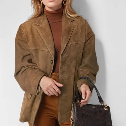 2024 Autumn Winter Woomen Suede Jacket With Lapel Woman Casual Single Breasted Pocket Long Sleeve Short Coat Street Overcoat Velt UK | SALE
