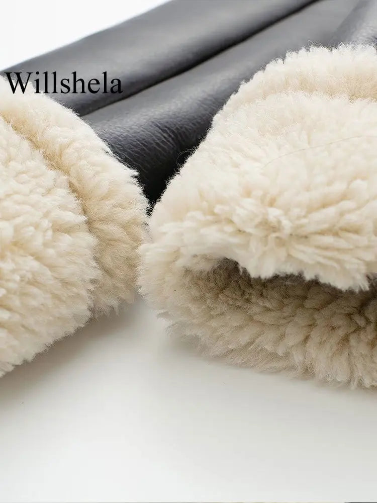 Willshela Women Fashion Solid Front Zipper Jackets Vintage Lapel Neck Long Sleeves Female Chic Lady Outfits Velt UK | SALE