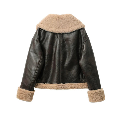RARF Autumn winter new women's thickened warm double-sided short jacket Women's brown coat Velt UK | SALE