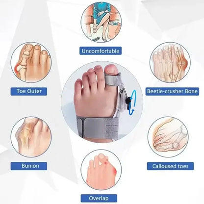 Bunion Corrector Unisex Foot Hallux Valgus Braces Rotatable Toe Separator Straightener Adjustable Pedicure Finger Toe Corrector Velt UK | SALE