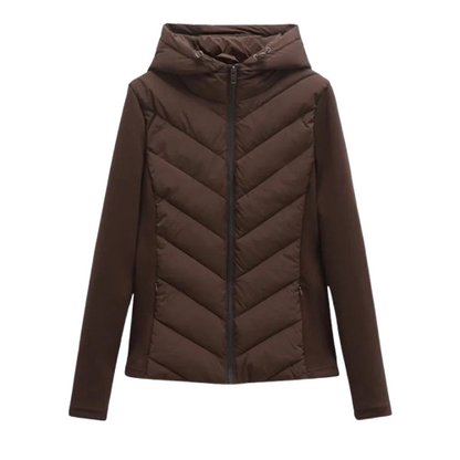 ETJ Women's Patchwork Hooded Jacket Velt UK | SALE
