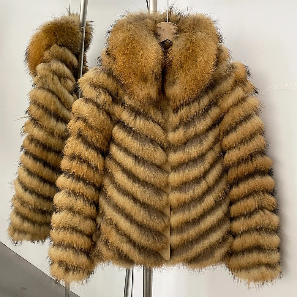 MENINA 2025 New Winter Clothing Women Natural Fox Fur Jacket Fashion Warm Real Fur Coat Long Sleeve Luxury Style Streetwear Lady Velt UK | SALE