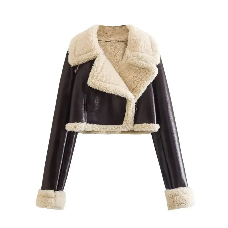 Willshela Women Fashion Solid Front Zipper Jackets Vintage Lapel Neck Long Sleeves Female Chic Lady Outfits Velt UK | SALE