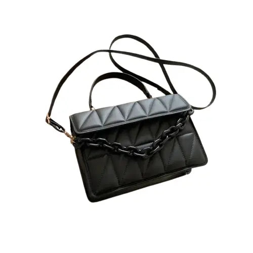 Chic Plaid Crossbody Bag with Chain Accent - Velt UK | SALE